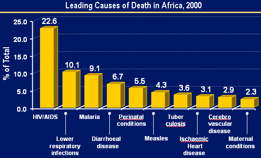 Leading cause of Death in Africa in 2000