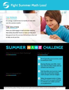 Summer Math Flyer