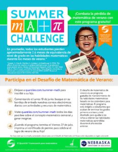 Summer Math Flyer (spanish)