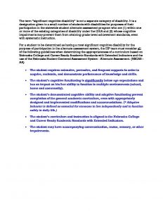 Document 2 Most Significant Cognitive Disability Definition