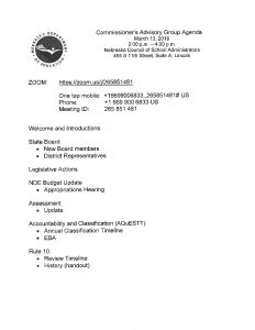 March 13, 2019 Meeting Agenda and handouts