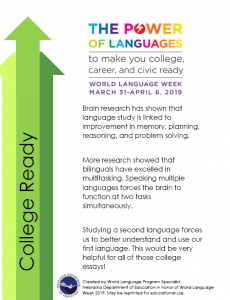 World Language Week College Ready Poster