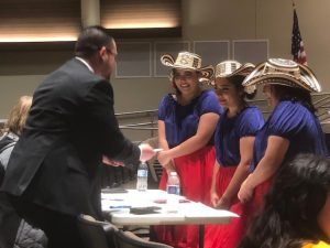 Judge and students at Columbus Spanish Day