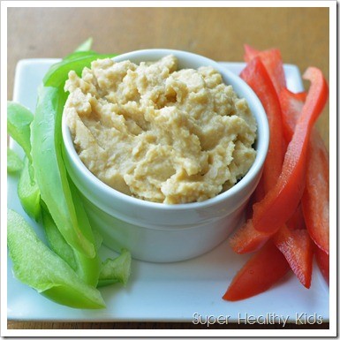 Pepper strips with hummus recipe