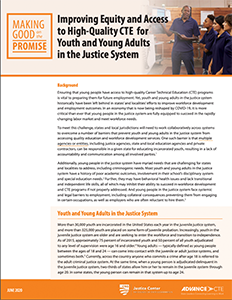 a link to the Advance CTE post on Improving Equity and Access to High-Quality CTE for Youth and Young Adults in the Justice System