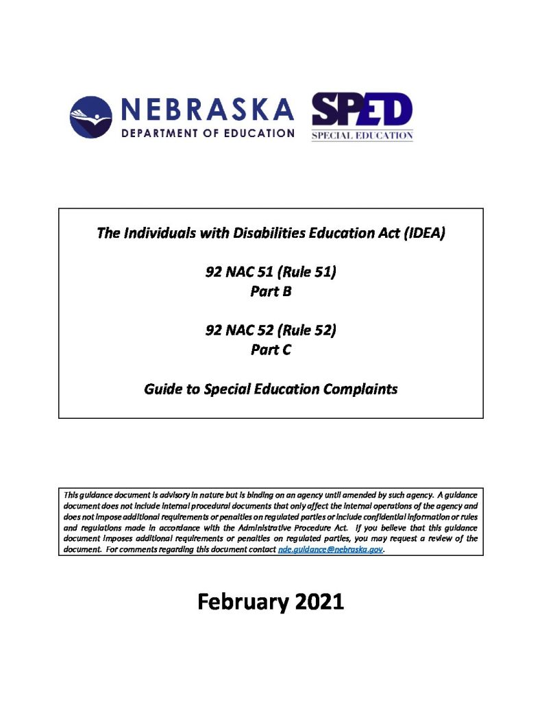 PUBLIC Complaint Guideline Nebraska Department of Education