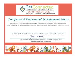 Certificate of Professional Development HOurs