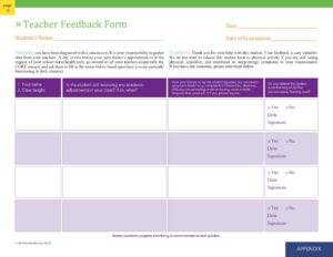 Sample Teacher Feedback Form