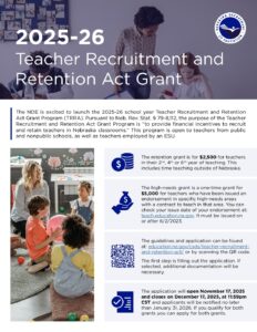 2025-26 Teacher Recruitment and Retention Act Grant Flyer