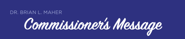 Photo of NDE Commissioner Maher and his 2025 Admin Day's message to attendees. The full message is shared along with the photo