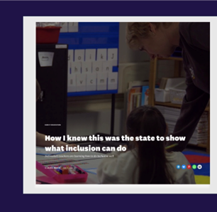 Photo linking to the article 'How I knew this was the state to show what inclusion can do' from The Hechinger Report, highlighting Nebraska’s innovative approach to special education.