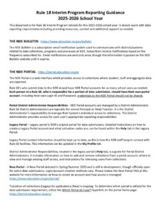 Rule 18 Reporting Guidance 25.26
