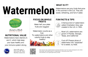 Image preview of the Watermelon Nutrition Education Card.