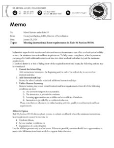 Meeting instructional hour requirements in Rule 10, Section 003.06